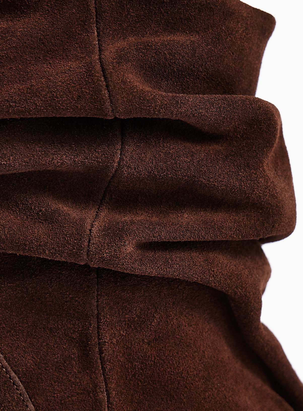 Brown Ruched Mid Heel Suede Boots 3 - Image 4 thumbnail